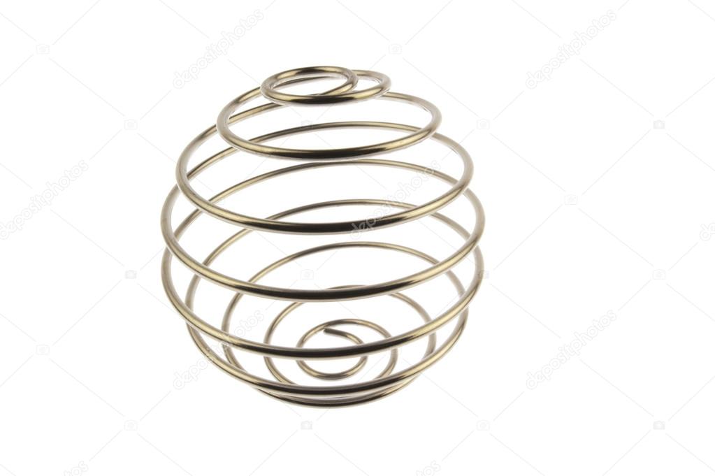 Wire curled isolated in white
