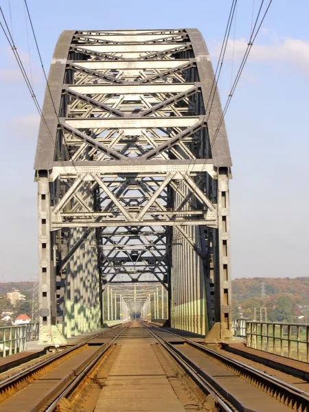 Railway bridge over river Rhine — Stock Photo, Image