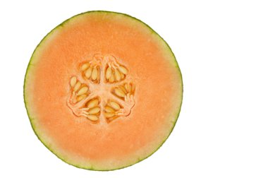 Turuncu honeydew içinde beyaz izole kavun