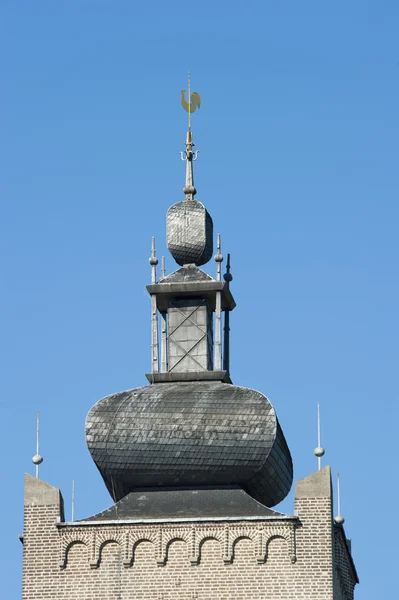 Decorated monastery tower with weathercock — Stock Photo, Image