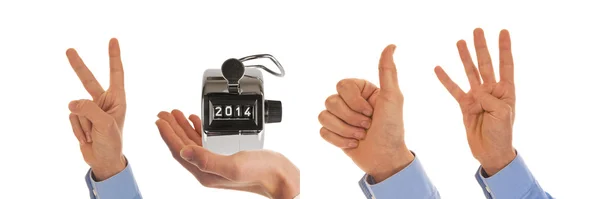 Hands figuring the year 2014 — Stock Photo, Image