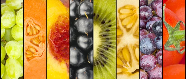 Collage of fruit in stripes — Stock Photo, Image