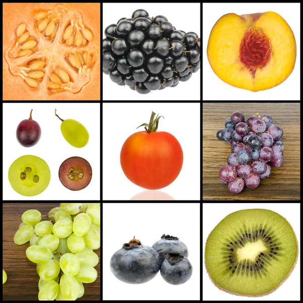 Колаж з фруктів у квадратах — стокове фото