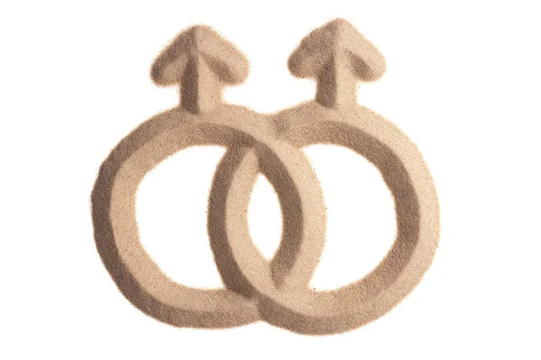 Sand sculpture of female gay sign — Stock Photo, Image