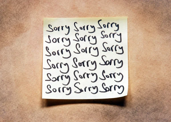 Sorry note — Stock Photo, Image