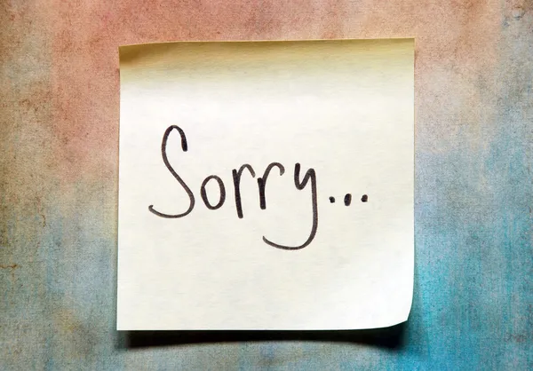 Nota de desculpas — Fotografia de Stock