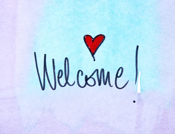 Blue Welcome message — Stock Photo, Image