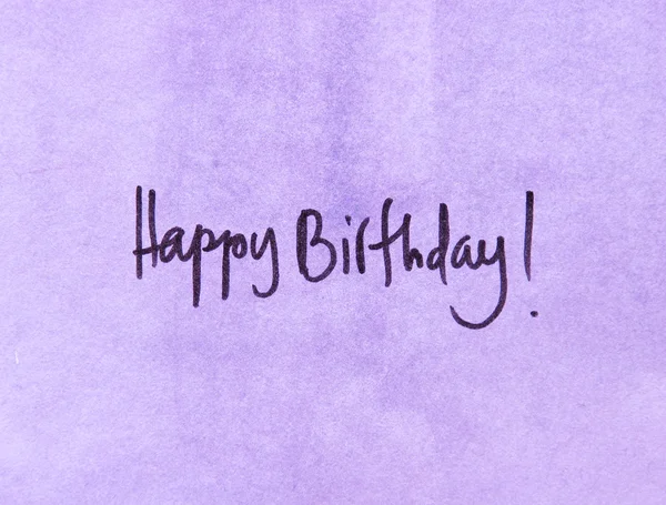 Happy birthday on purple — Stock Photo, Image