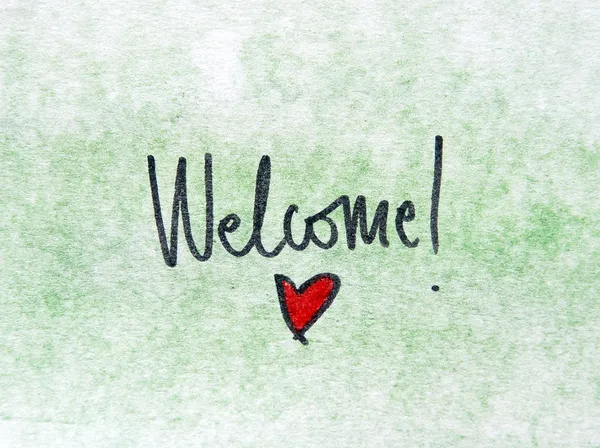 Green Welcome message — Stock Photo, Image