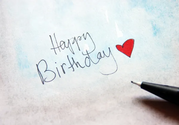 Happy birthday on blue — Stock Photo, Image