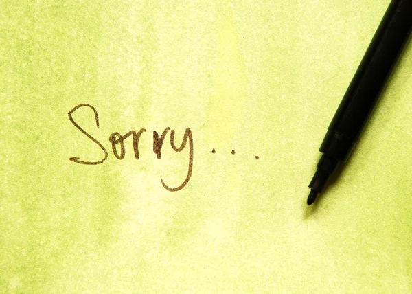 Sorry note — Stock Photo, Image