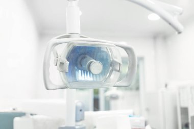 Close-up of the lamp in dental clinic interior.