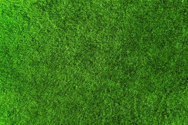 Kısa çimenleri ve arka planı olan yeşil spor çimenleri.