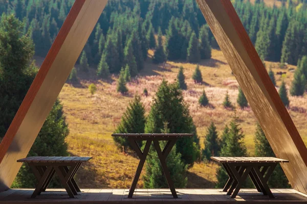 Equipped Place Roof Nature Mountains Comfortable Camping — Stockfoto