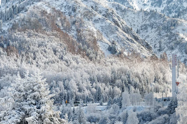 Almaty Kazakhstan March 2021 Scenic Winter Landscape High Mountain Sports — Stockfoto