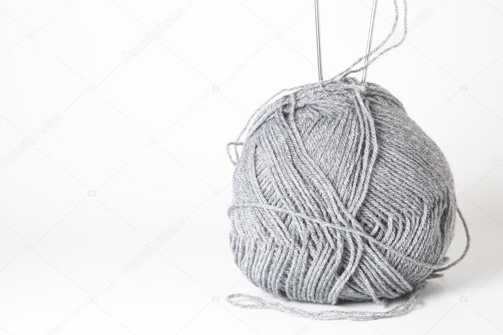 Yarn wool and knitting needles