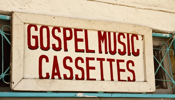 Gospel Music Cassettes Sign