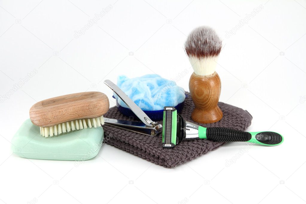 Mens Bathroom Toiletries Isolated