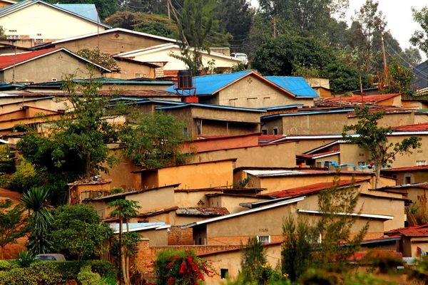 Casas africanas en una colina Fotos de stock libres de derechos