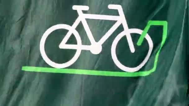 Bandeira de bicicleta Acenando — Vídeo de Stock