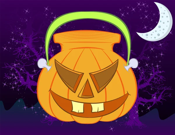 Pequeño bolso de linterna para dulces en Halloween vector de ilustración — Archivo Imágenes Vectoriales