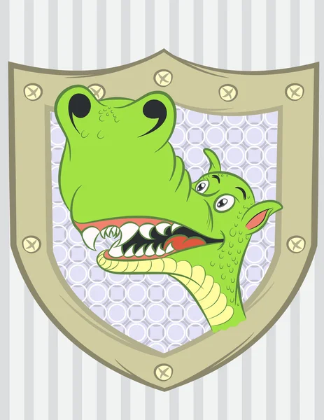 Illustration vecteur de petit dragon vert avec fond — Image vectorielle