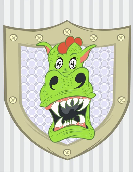 Illustration vecteur de petit dragon vert avec fond — Image vectorielle