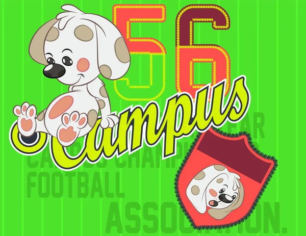 Sportabteilung mit niedlichem Hund - Vektorgrafik für Kinder in maßgeschneiderten Farben — Stockvektor