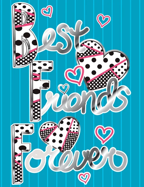 Letras Amor y mejores amigos Estilo Ilustración Vector . — Archivo Imágenes Vectoriales