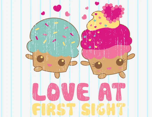 Ilustration av love muffin vektor — Stock vektor