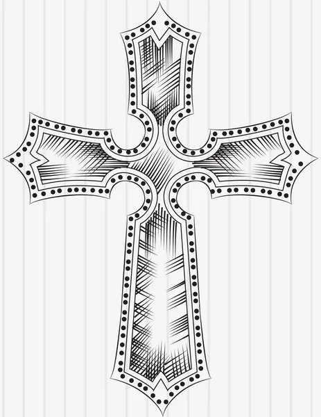 Векторный рисованный крест . — стоковый вектор