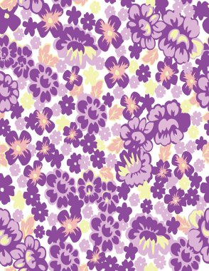 illüstrasyon vektör veya kesintisiz bahar sevimli minik vintage çiçek, çiçek deseni arka plan.