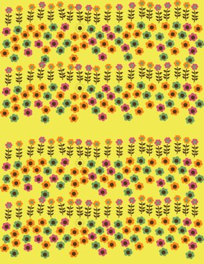 illüstrasyon vektör veya kesintisiz bahar sevimli minik vintage çiçek, çiçek deseni arka plan.