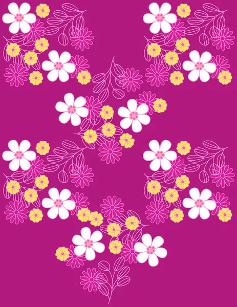 Illustratie vector of naadloze voorjaar schattige kleine jaargang bloemen, bloem patroon achtergrond. — Stockvector