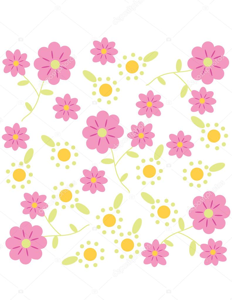 Illustration vector or seamless spring cute tiny vintage floral ,flower pattern background.
