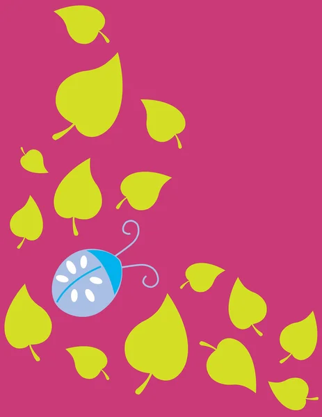 Oiseaux de dessin animé mignons sur les fleurs dans le vecteur. Carte florale élégante. Fond d'été aux couleurs vives . — Image vectorielle