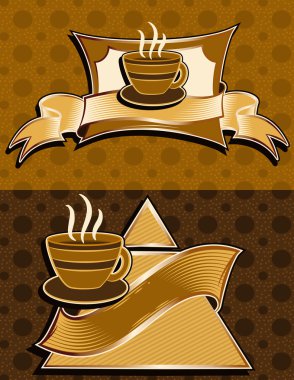 illüstrasyon vektör kahve ve Restoran Menü etiket tasarımı