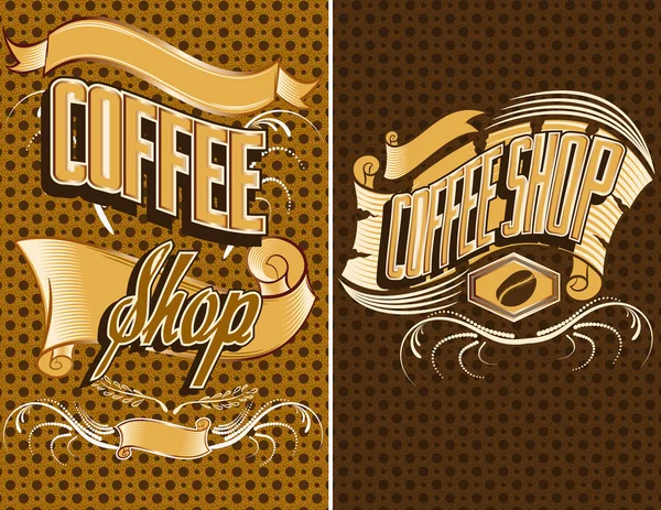 插画矢量咖啡和餐厅菜单标签设计 — 图库矢量图片