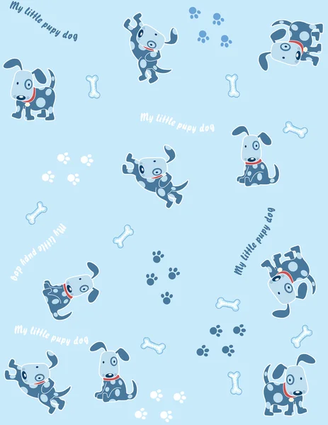 Jasny bezszwowy wzór z zabawnym kotem i psem - ilustracja wektor — Wektor stockowy