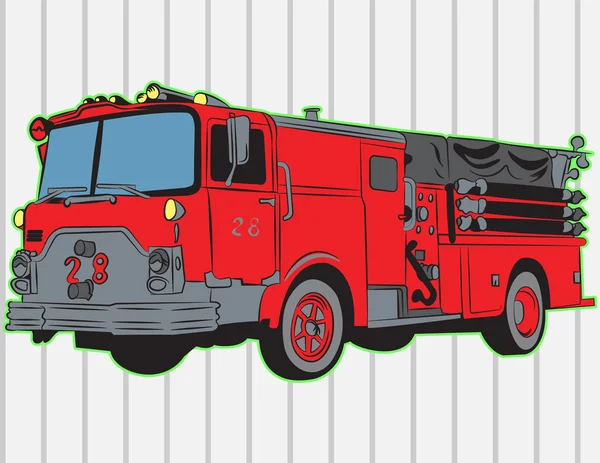 Ilustración vector de Caricatura camión de bomberos — Archivo Imágenes Vectoriales