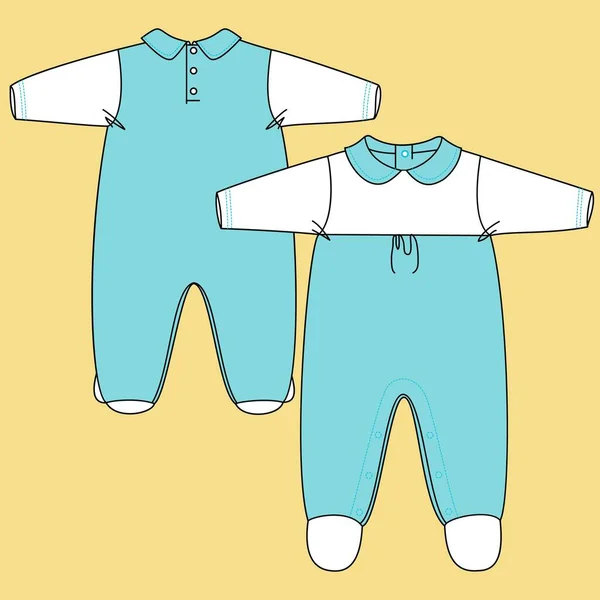 Conjunto Silueta Ropa Diseño Para Bebé Niños Con Fondo — Archivo Imágenes Vectoriales