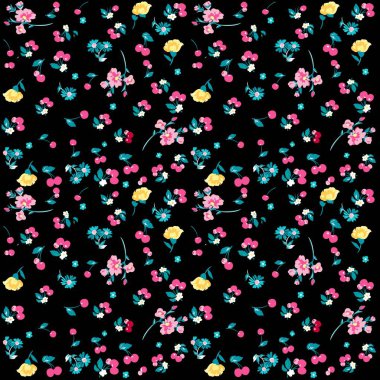 Yapraklı çiçek deseni ve arka plan ilkbahar ve kış tasarımı