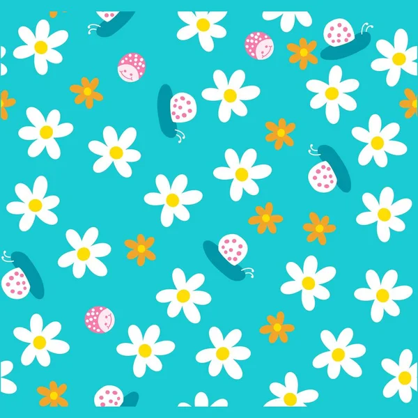葉と背景の春と冬のデザインの花のパターン — ストックベクタ