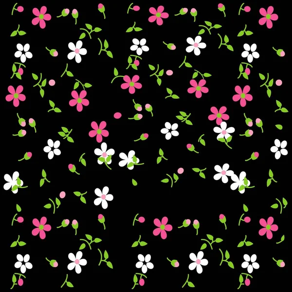 Motif Fleurs Avec Feuilles Fond Conception Printemps Hiver — Image vectorielle