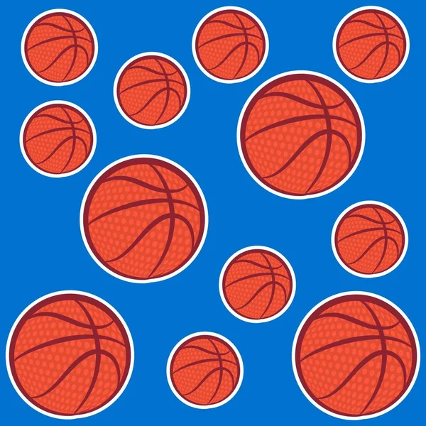 Illustration Basketball Pattern Background Kids Design — Stock Vector
