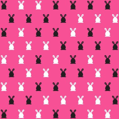 Pembe arkaplan kumaş biçiminde iki renk desenli tavşan