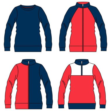 Çizim vektörü sweatshirt silueti renkler ve arkaplan tasarımı