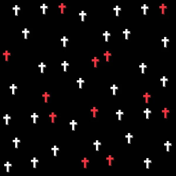 Illustration Motif Religion Croix Avec Deux Couleurs Fond Noir Design — Image vectorielle