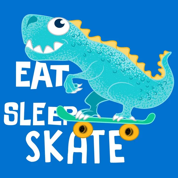 Illustration Vector Cute Dinosaur Text Background Kids Design — Stock Vector