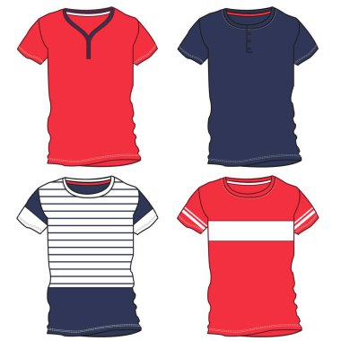 bahar ve sonbahar moda blok siluet tişört seti